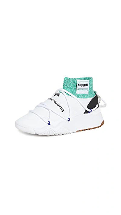 Shop Adidas Originals By Alexander Wang Aw Puff Trainers In White/core Black/print Blue