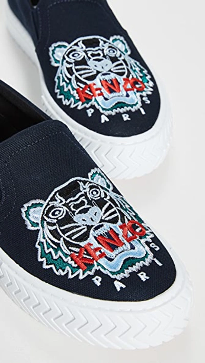 Shop Kenzo K-skate Slip-on Sneakers In Navy Blue