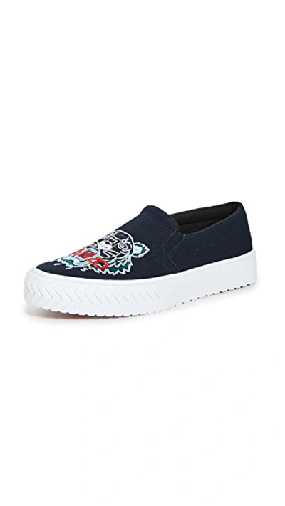 Shop Kenzo K-skate Slip-on Sneakers In Navy Blue