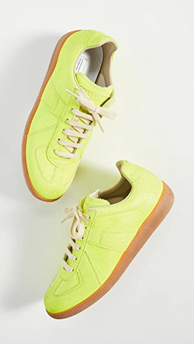 Shop Maison Margiela Replica Sneakers In Yellow Fluo
