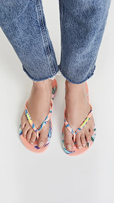 Shop Havaianas Slim Summer Flip Flops In Silk Rose