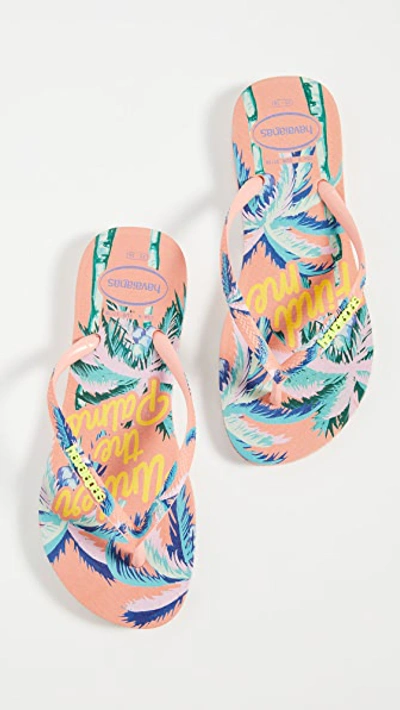 Shop Havaianas Slim Summer Flip Flops In Silk Rose