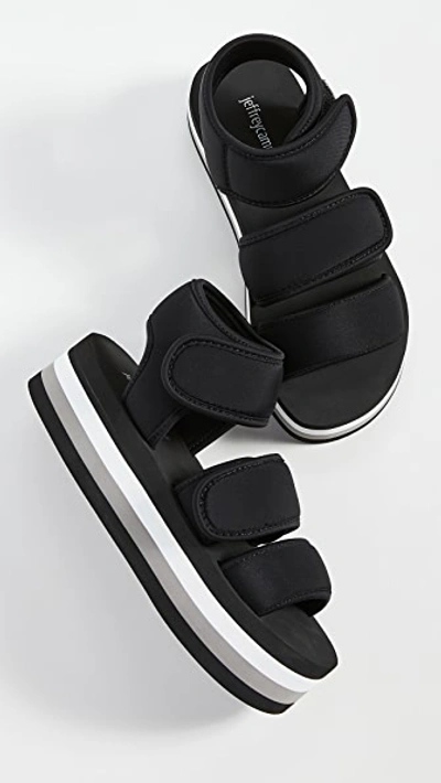 Shop Jeffrey Campbell Shaka Platform Sandals In Black Combo