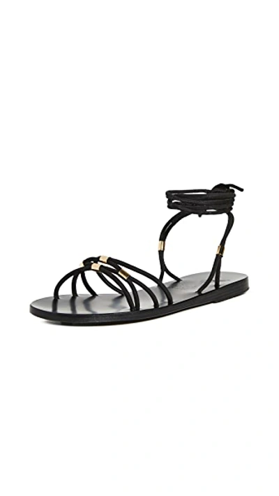 Shop Ancient Greek Sandals Persida Sandals In Black/platinum