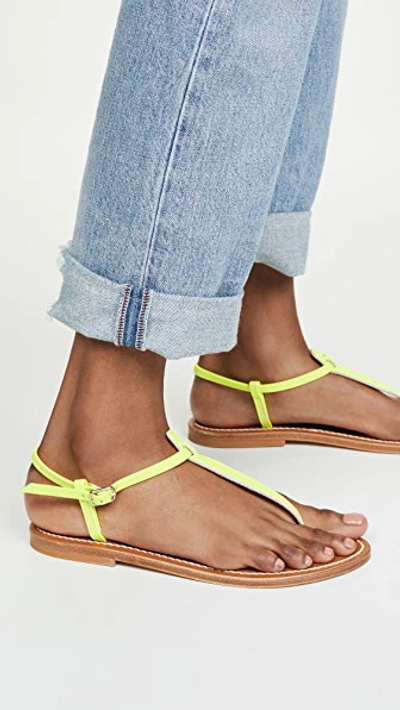 Shop Kjacques Picon Sandals In Fluomat Jaune