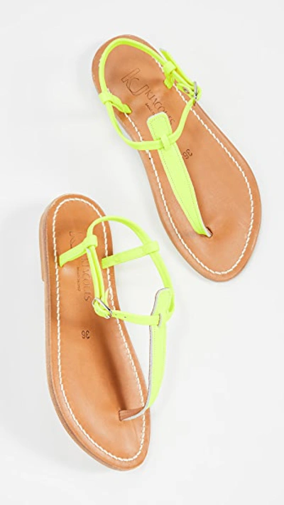 Shop Kjacques Picon Sandals In Fluomat Jaune