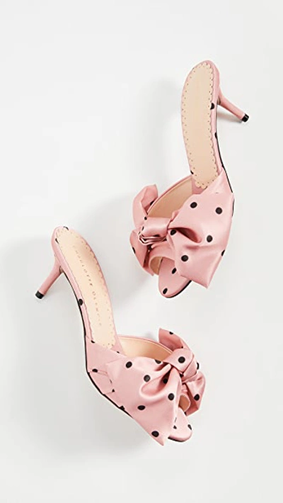 Shop Charlotte Olympia Polka Dot Bow Sandals In Pink