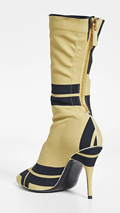Shop Zimmermann Mid Length Zip Lycra Boots In Gold Cubic