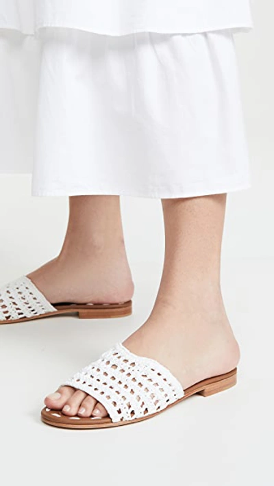 Shop Carrie Forbes Mour Slides In Blanc