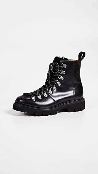 Shop Grenson Nanette Combat Boots In Black/black
