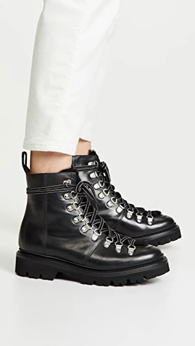 Shop Grenson Nanette Combat Boots In Black/black