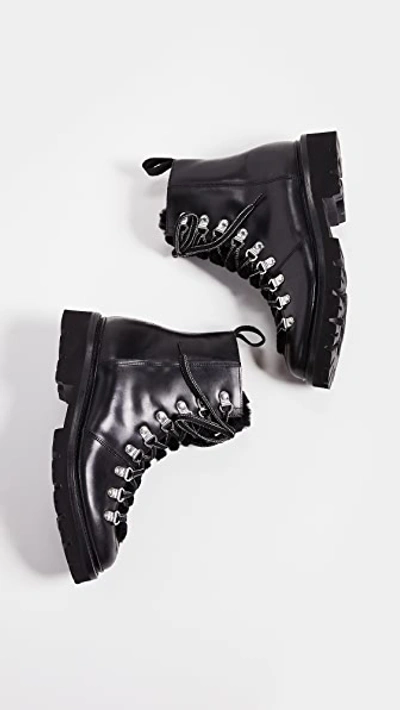 Shop Grenson Nanette Combat Boots In Black/black