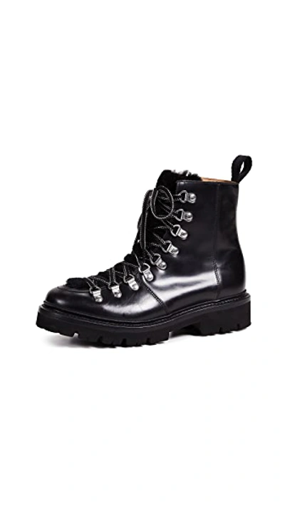 Shop Grenson Nanette Combat Boots In Black/black