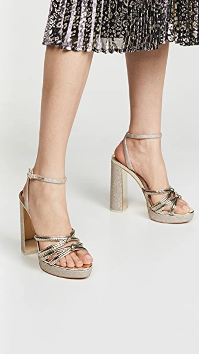 Shop Sophia Webster Freya Platform Sandals In Gold Glitter