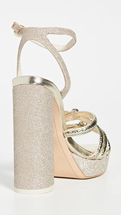 Shop Sophia Webster Freya Platform Sandals In Gold Glitter