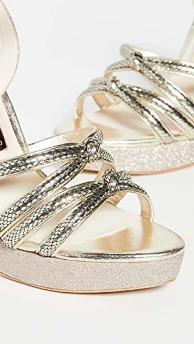 Shop Sophia Webster Freya Platform Sandals In Gold Glitter