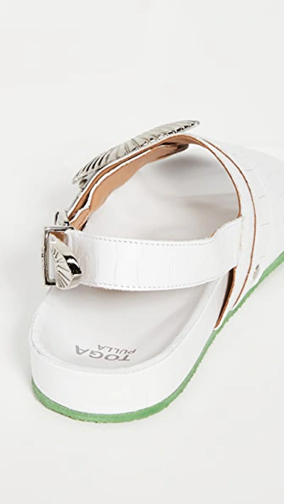 Shop Toga Western Buckle Sandals In White