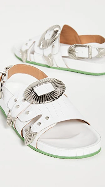 Shop Toga Western Buckle Sandals In White
