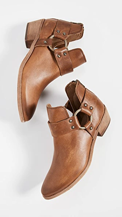 Shop Frye Ray Harness Back Zip Booties In Caramel