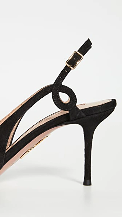 Shop Aquazzura Serpentine Slingbacks 75mm In Black