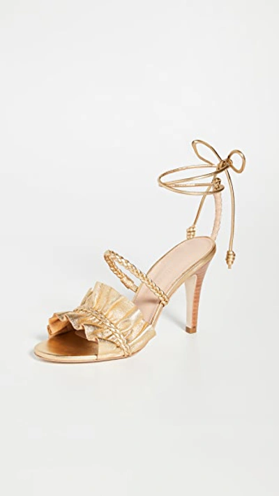 Shop Ulla Johnson Flora Heel Sandals In Gold
