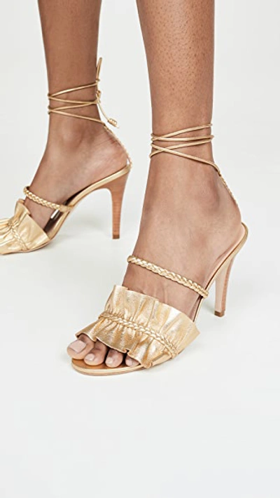 Shop Ulla Johnson Flora Heel Sandals In Gold