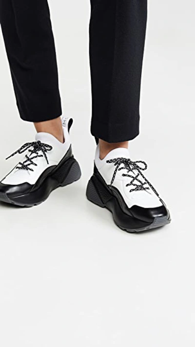 Shop Stella Mccartney Eclypse Sneaker Laces In Black/white