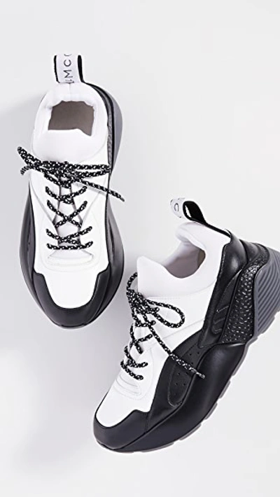 Shop Stella Mccartney Eclypse Sneaker Laces In Black/white