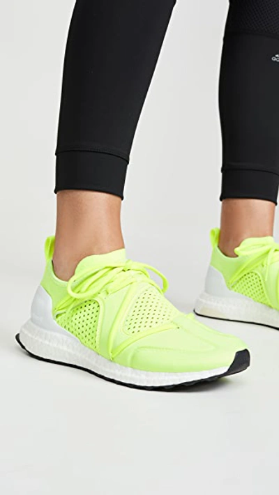 Shop Adidas By Stella Mccartney Ultraboost T.s. Neon Sneakers In Solar Yellow/cream White/white