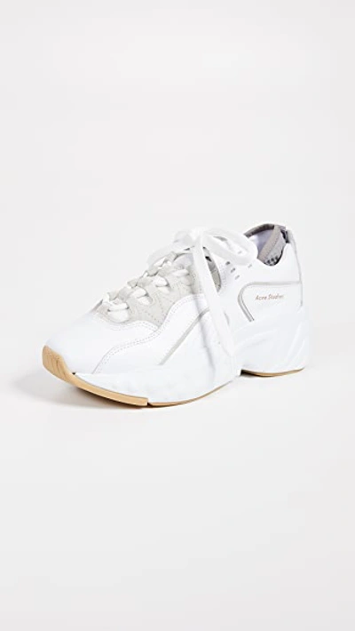 Shop Acne Studios Manhattan Sneakers In White/white