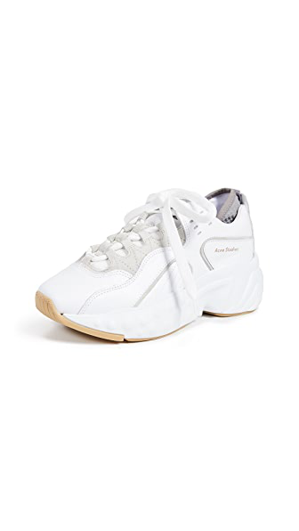 Acne Studios Ssense Exclusive White Nappa Manhattan Sneakers In White/white  | ModeSens
