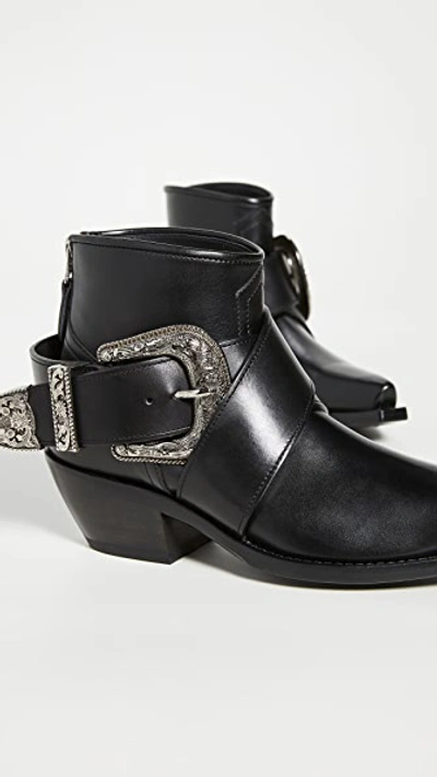 Shop R13 Western Buckle Cowboy Booties In Black