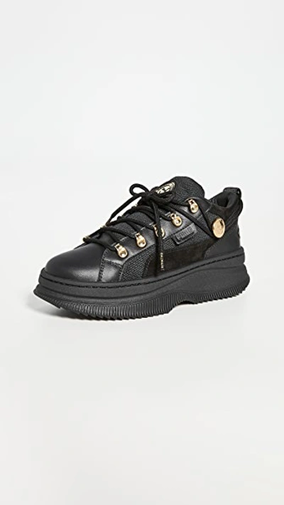 Shop Puma X Balmain Deva Low Sneakers In Black
