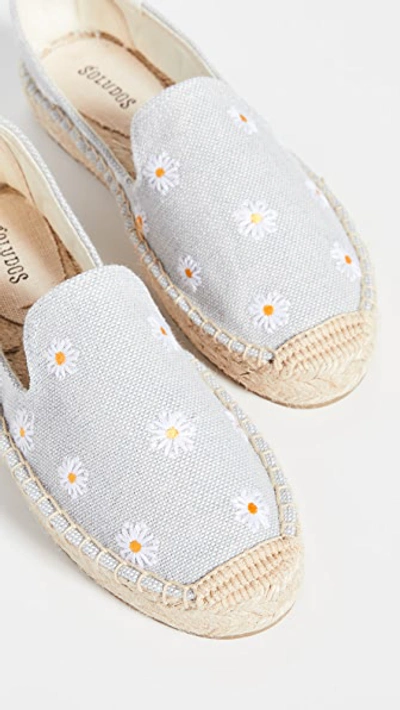Shop Soludos Daisies Embroidered Espadrilles In Chambray