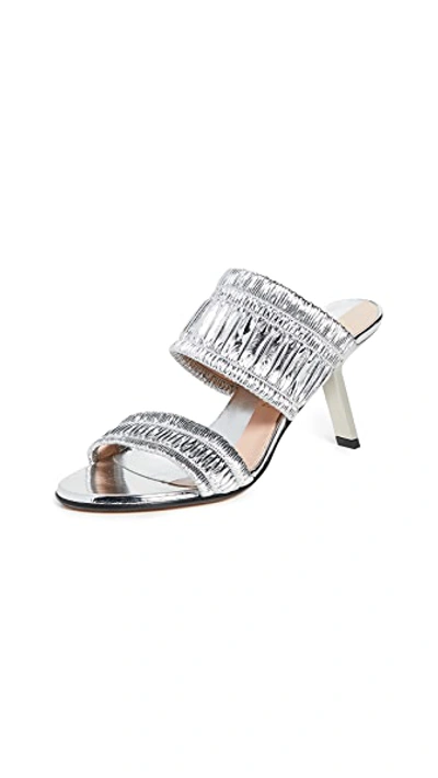 Shop Alchimia Di Ballin Flood Mules In Titanium