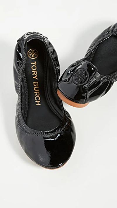 Tory Burch Eddie Classic Ballet Flats In Perfect Black Patent | ModeSens