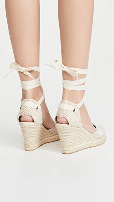 Shop Soludos Floral Classic Wedge Espadrilles In Sand