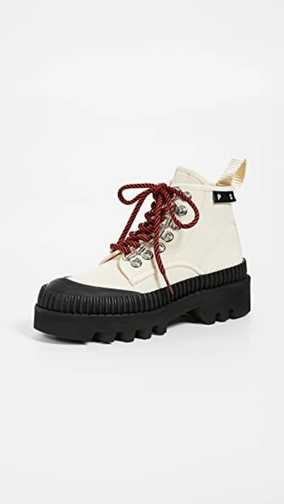Shop Proenza Schouler Platform Boots In Cream/black