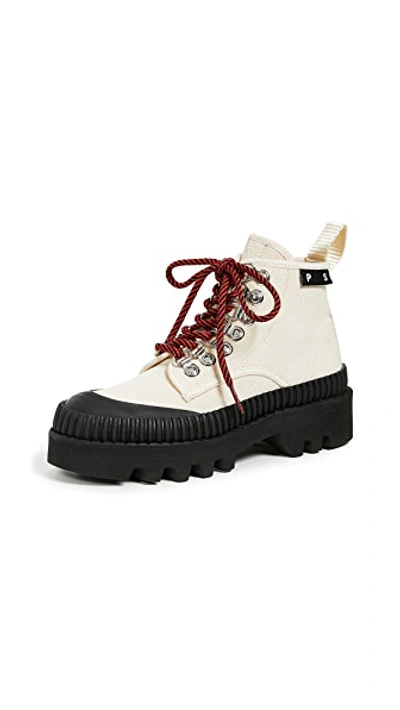 Shop Proenza Schouler Platform Boots In Cream/black
