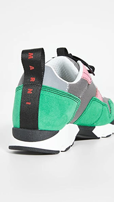 Shop Marni Colorblock Chunky Sneakers In Stone/ga