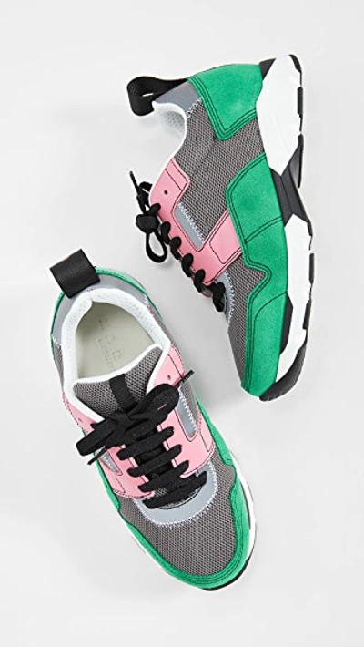 Shop Marni Colorblock Chunky Sneakers In Stone/ga