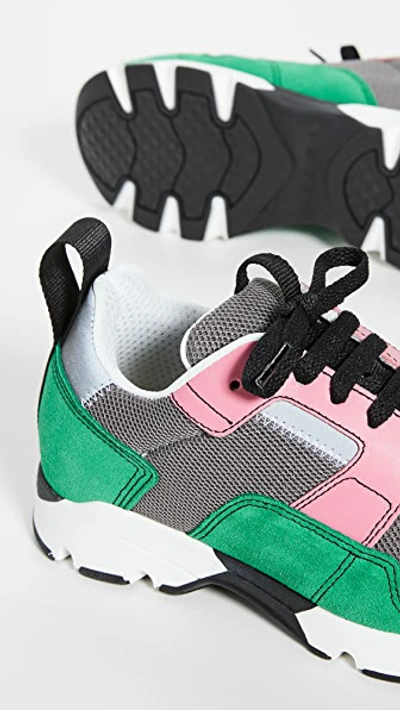 Shop Marni Colorblock Chunky Sneakers In Stone/ga