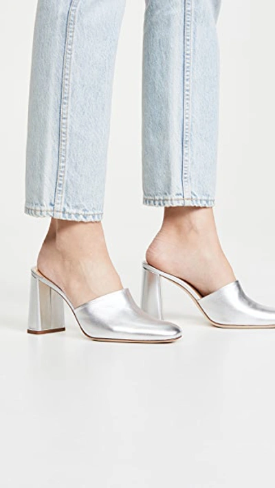 Shop By Far Nina Mules In Silver