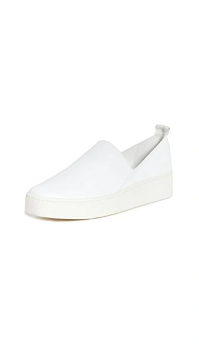 Shop Vince Saxon-2 Slip On Sneakers In Optic White