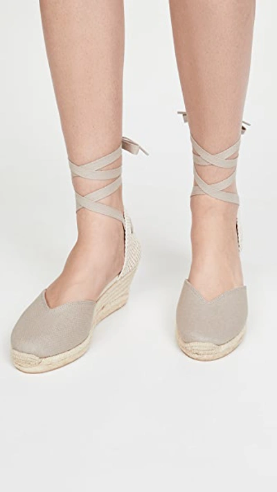 Shop Soludos Lyon Wedge Espadrilles In Dark Safari