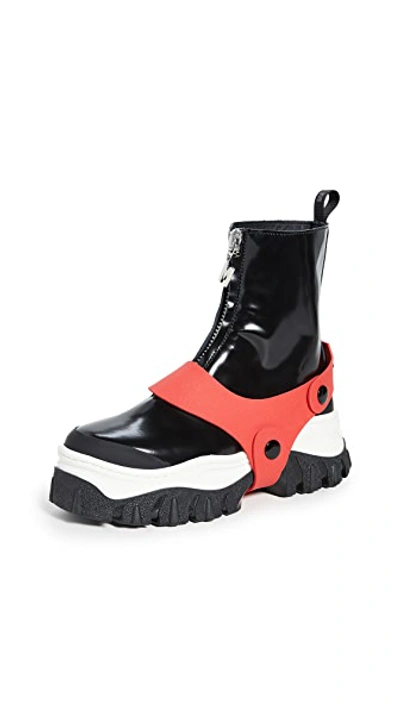 Shop Msgm Zip Boots In Black