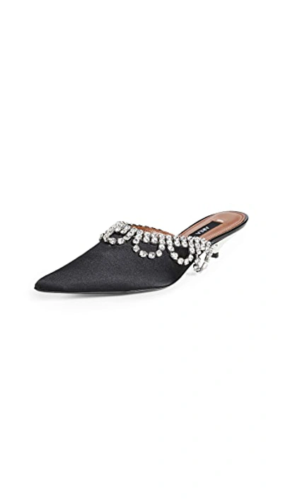 Shop Area Scalloped Crystal A Mules In Black