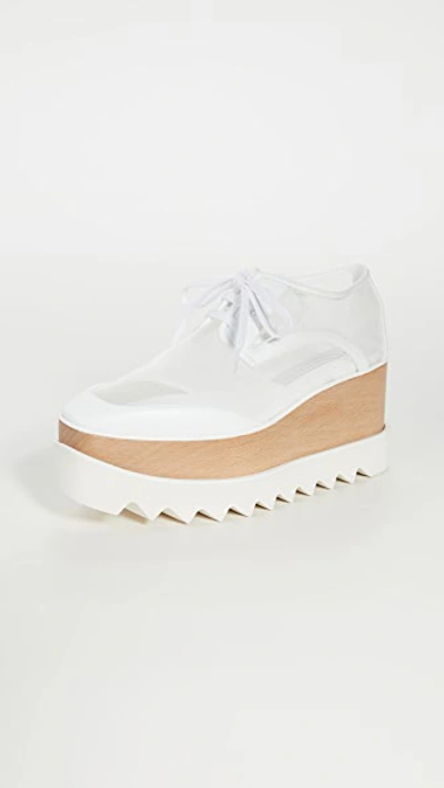 Shop Stella Mccartney Elyse Transparent Lace Up Shoes In White/transparent