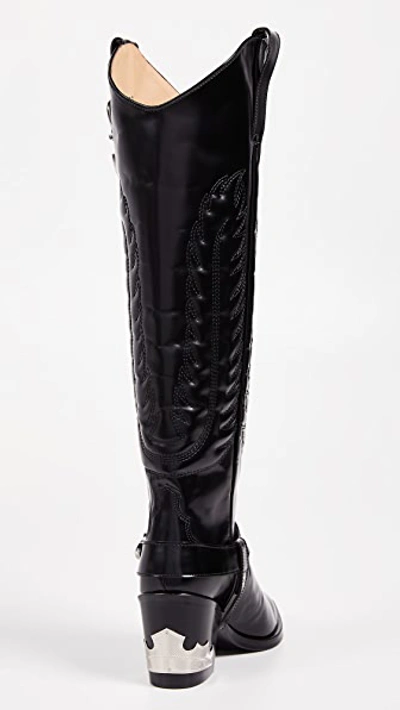 Shop Toga Tall Buckled Boots In Black