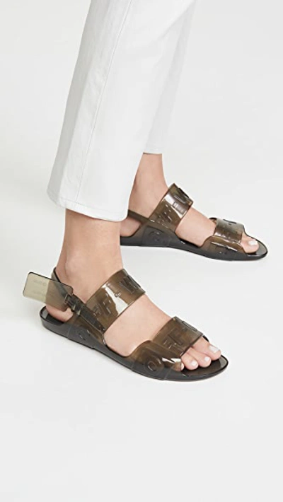 Shop Off-white Zip Tie Jelly Sandals In Black